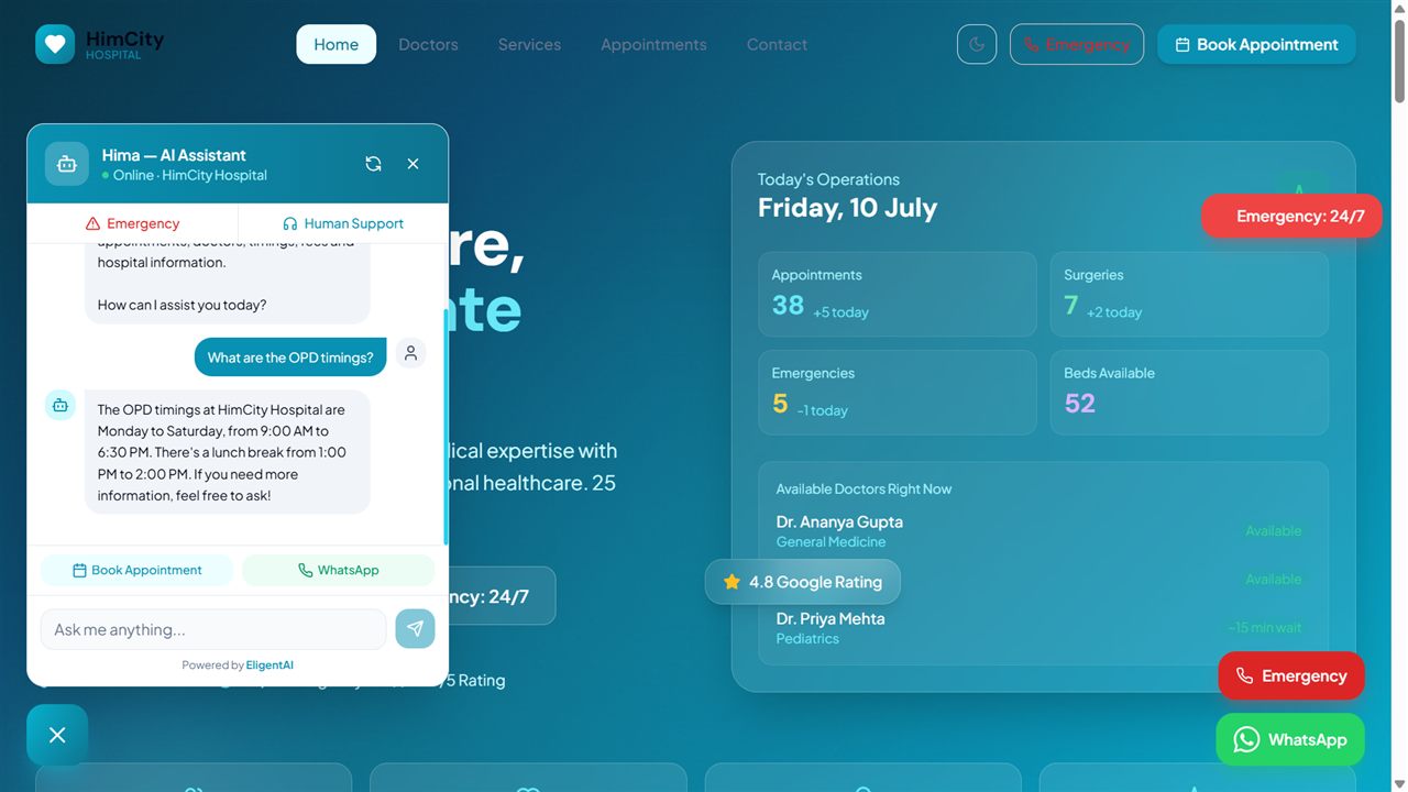AI Front Desk — AI Receptionist for Clinics & Hospitals